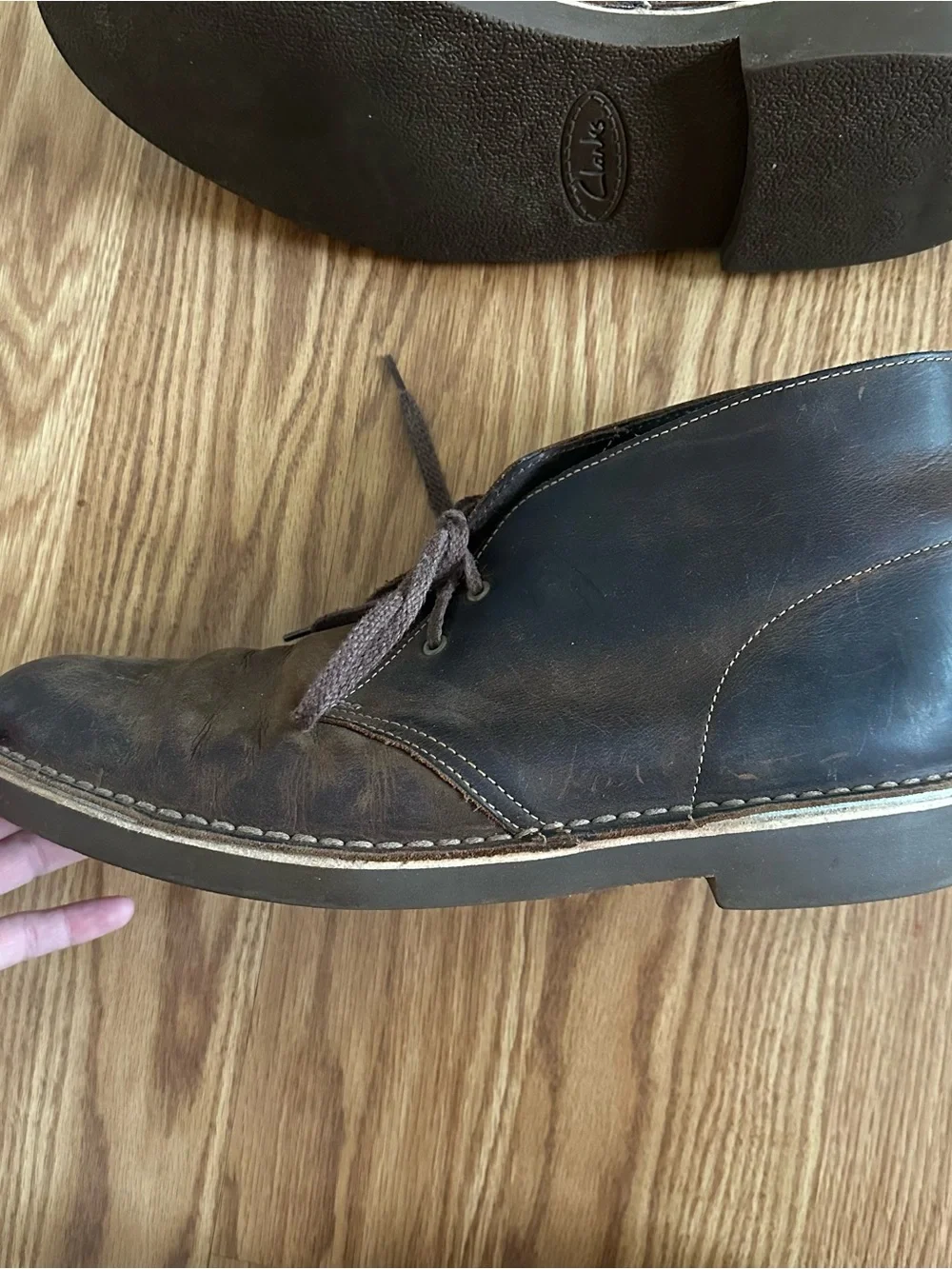 Clarks Brown Beeswax Leather Chukka Desert Boots